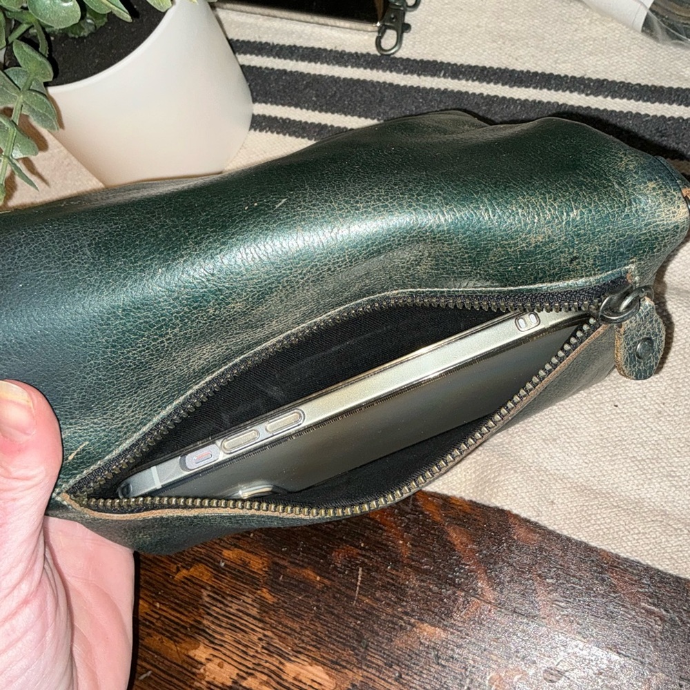 NWT Bed Stu Leather Cadence Wallet Wristlet Crossbody Bag Dark Teal Lux MSRP 175 - Picture 7 of 14